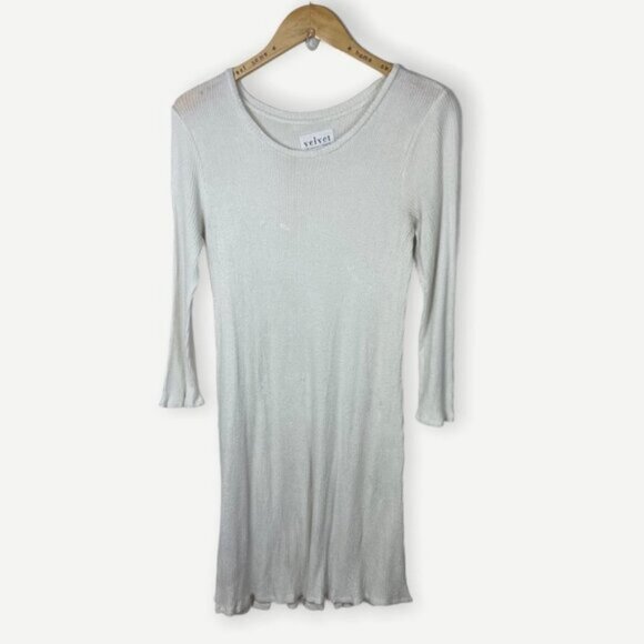 Anthropologie Chrissy Tunic White Velvet Graham Size Medium Long Sleeve Boho M - Picture 3 of 10